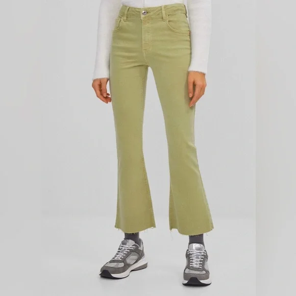 Bershka Kick Flair Jeans (Green, Size USA 10, NEW, Tags Included) - Picture 1 of 10